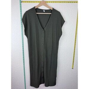 Old Navy Ribbed Green Shift Dress Size L Tall